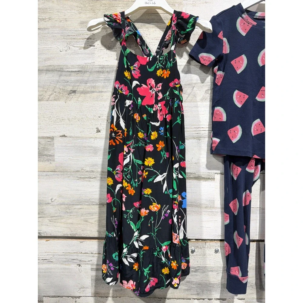Cat & Jack Old Navy Dress Pajama Lot Girls 5T Floral Dino Watermelon EUC